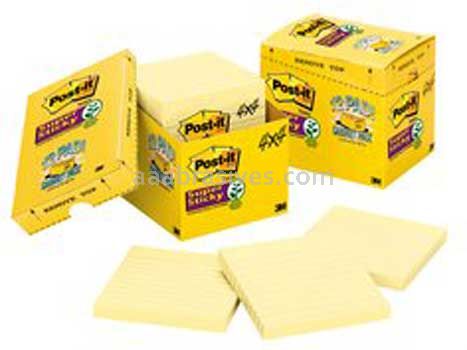 Post-it™ Super Sticky Notes 675-12SSCP 4 in x 4 in Canary Yellow 3M 7010370064