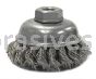 Weiler 13159 3-1/2" Single Row Knot Wire Cup Brush .023" Stainless Steel Fill M14 x 2.0 Nut
