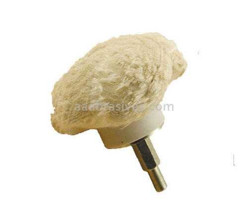 Mounted Buffing Wheel 2" Dia. 1/4" shank Mushroom Buff 162-2P Cotton White