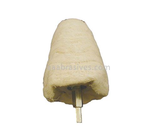 Mounted Buffing Wheel Medium 1/4" shank Tapered Buff 162-13 Cotton White