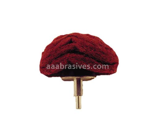 Mounted Buffing Wheel 2" Dia. 1/4" shank Mushroom Scuff Buff 162-30 Surface Conditioning Maroon