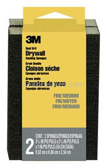 3M™ 7010340441 Drywall Sanding Sponge Block 2-5/8x3-3/4x1 Fine/Medium
