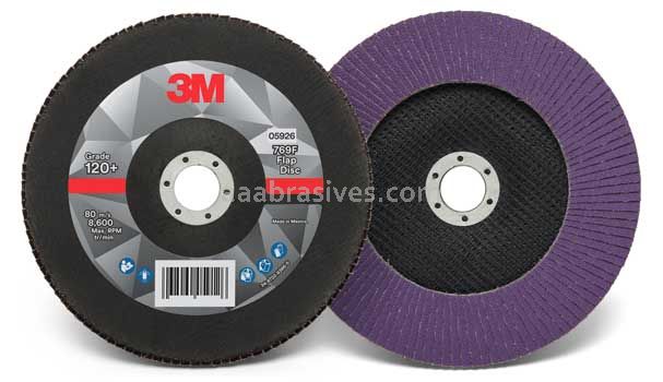 3M™ 7100178090 7 x 7/8 120+ Grit 769F T27 Flap Disc