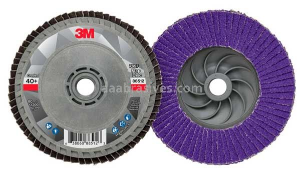 3M™ 7100242989 4-1/2 x 5/8-11 40 Grit 769F T27 Quick Change Flap Disc