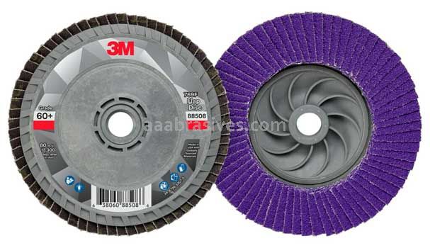 3M™ 7100243874 4-1/2 x 5/8-11 60 Grit 769F T29 Quick Change Flap Disc