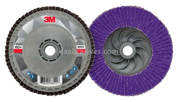 3M™ 7100243877 4-1/2 x 5/8-11 60 Grit 769F T27 Quick Change Flap Disc