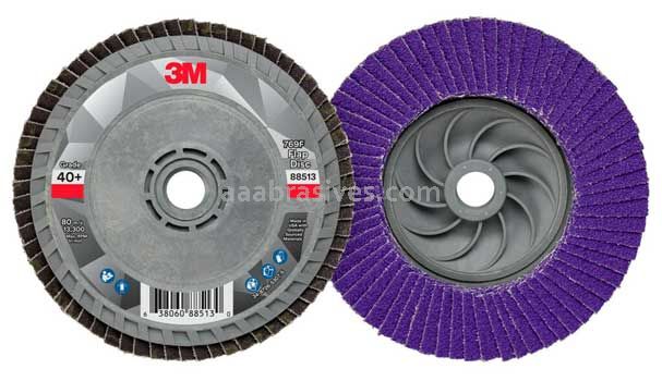 3M™ 7100244822 4-1/2 x 5/8-11 40 Grit 769F T29 Quick Change Flap Disc