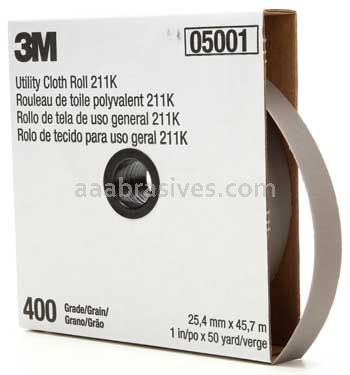 3M™ 7000118353 1 x 50 yds 400 Grit J-weight 211K Utility Cloth Roll