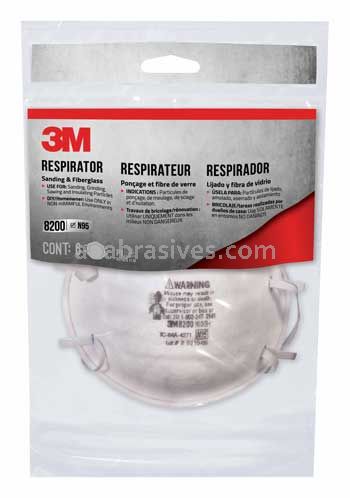 3M&trade; 7100158824 Sanding and Fiberglass Respirator N95 Particulate 8200H6-DC