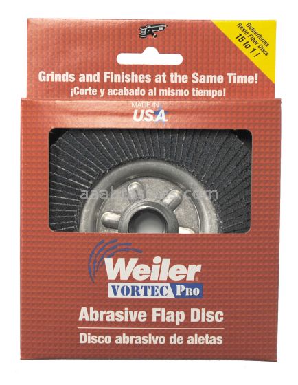 Weiler 30830 - 4-1/2" 80Z, 5/8"-11 A.H., Vortec Pro Abrasive Flap Disc, Aluminum Backing - 012382308308
