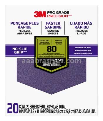 3M&trade; 7100149147 9 x 11 80 Grit Coarse Pro Grade Precision&trade; Faster Sanding Sheets