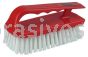 Weiler 44395 6" Scrub Brush Finger Grip Handle White Polypropylene Fill