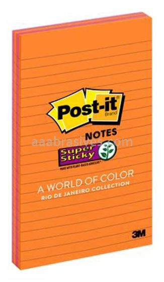 Post-it&trade; Super Sticky Notes 5845-SSUC 5 in x 8 in Rio de Janeiro Collection 3M 7010372287