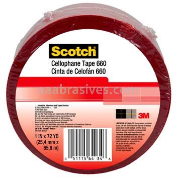 Scotch™ Light Duty Packaging Tape 660 Red Heat Resistance Splicing 1 in x 72 yd 3M 7000124857