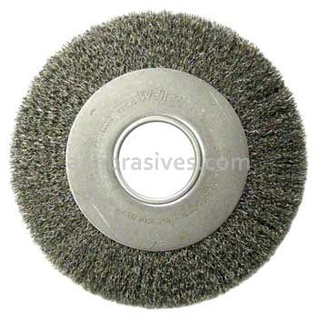 Weiler 06110 8" Medium Face Crimped Wire Wheel .0118" Steel Fill 2" Arbor Hole
