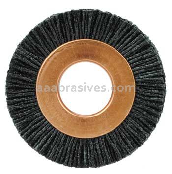 Weiler 17541 Burr-Rx 1-1/2" Small Diameter Wheel Brush .026/120 CG Crimped Fill 1/2" Arbor Hole
