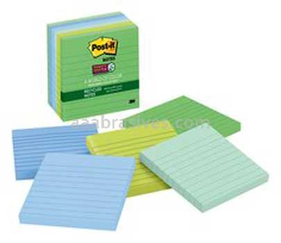 Post-it™ Super Sticky Recycled Notes 675-6SST 4 in x 4 in Bora Bora Collection 3M 7010332778