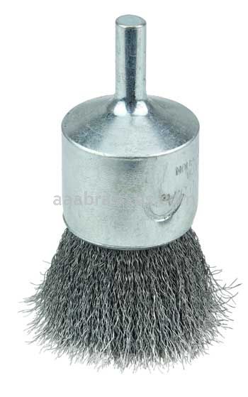 Weiler 36284 Wolverine 1" Crimped Wire End Brush .006" Steel Fill 1/4" Stem
