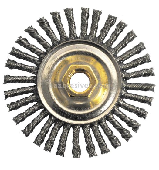 Weiler 13388 - 4" .020 SS, 5/8"-11 A.H., HFR , Stringer Bead Wire Wheel - 012382133887