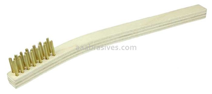 Weiler 44189 Small Hand Wire Scratch Brush Brass Fill Wood Block 3 x 7 Rows
