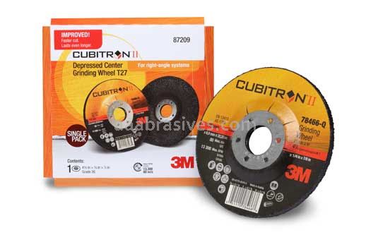 3M™ 7010299049 Cubitron™ II 4-1/2 x1/4 x 7/8 87209 T27 Depressed Center Grinding Wheel