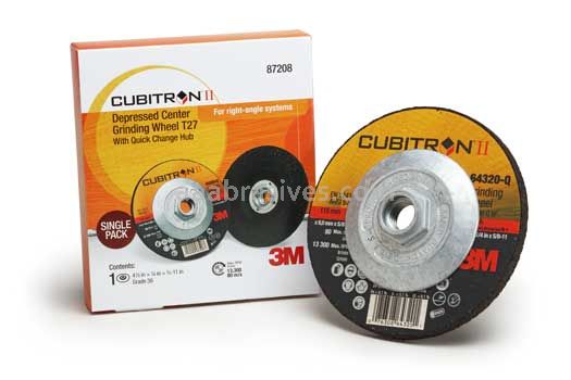 3M™ 7010327592 Cubitron™ II 4-1/2 x 1/4 x 5/8-11 87208 T27 Depressed Center Grinding Wheel