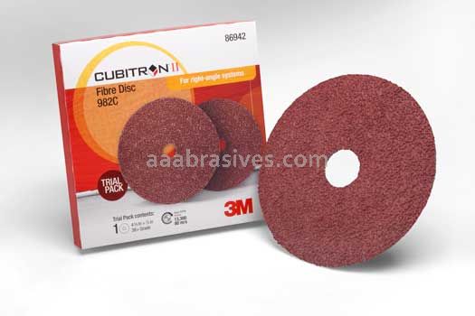 3M&trade; 7100094359 4-1/2 x 7/8 36+ Grit 982C Cubitron&trade; II Fibre Disc