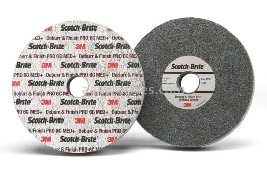 3M&trade; Scotch-Brite&trade; 7100143464 3 x 1/2 x 3/8 2S FIN Deburr and Finish PRO Unitized Wheel