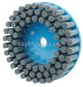 Weiler 85914 8" Nylox Disc Brush Crimped Filament .040/80 SC Fill 7/8" Arbor Hole