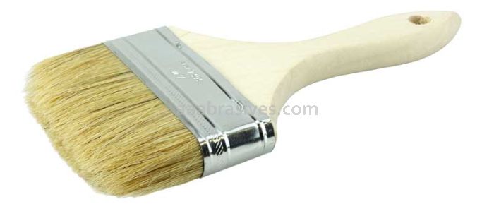 Weiler 40071 4" Chip & Oil Brush 5/8" Thick White Bristle 1-5/8" Trim Length Wood Handle