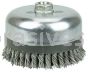 Weiler 12676 6" Double Row Knot Wire Cup Banded .023" Steel Fill 5/8"-11 UNC Nut