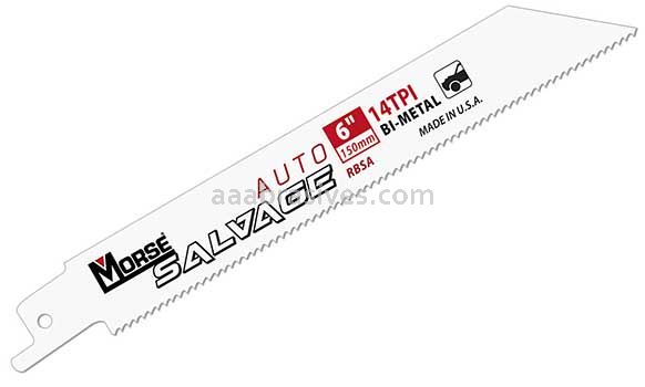 Morse Auto Salvage® Reciprocating Saw Blade 8x3/4x.035 18 TPI | 5 Blades/Retail Pkg