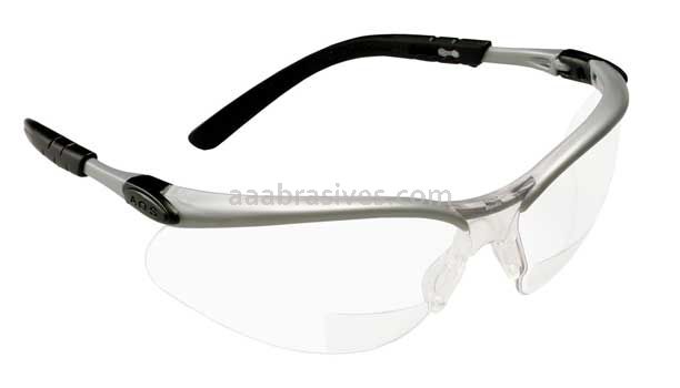 3M™ 7000052794 BX™ Reader Protective Eyewear 11375-00000-20 Clear Lens Silver Frame +2.0 Diopter