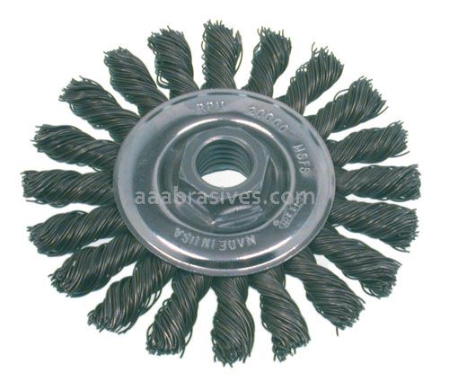Osborn 4” CABLE TWIST KNOT WHEEL (.020 SS X 1/2-13 NC AH)#26460/