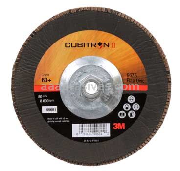 3M&trade; 7010363309 7 x 5/8-11 60+ Grit 967A T29 Giant Cubitron&trade; II Flap Disc