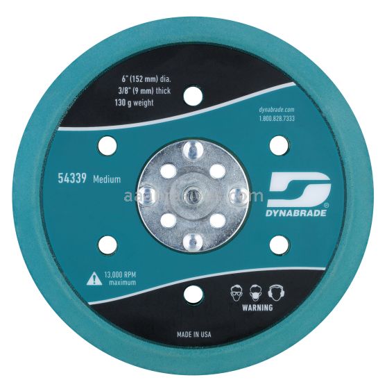 Dynabrade 54339 - 6" 6 Vac holes Hook-Face Medium Urethane Extreme Sanding Pads