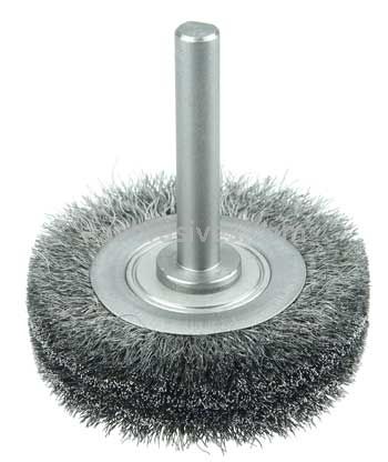 Weiler 17218 Bore-Rx 3"Dia. Internal Brush Deburring Tool .008" Crimped Steel Wire Fill 3/8" Stem