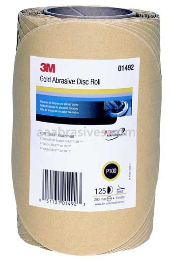 3M™ 7000118773 8” P100 Grit Stikit™ Gold Disc Roll