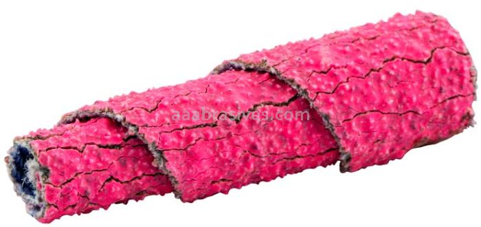 Norton 69957339775 3/8 x 1-1/2 x 1/8 60 Grit Ceramic Alumina Pink R928 Full-Tapered Spiral Roll
