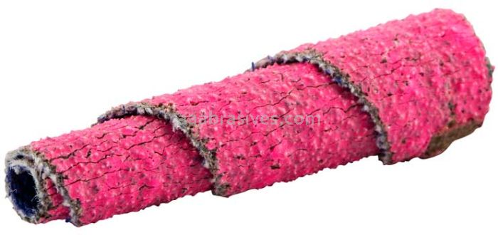 Norton 69957339785 3/8 x 1-1/2 x 1/8 80 Grit Ceramic Alumina Pink R928 Full-Tapered Spiral Roll