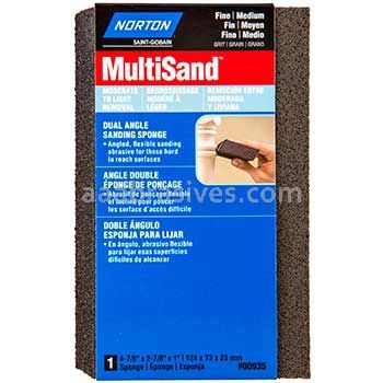 Norton 4-7/8 x 2-7/8 x 1 80/120 Med/Fine Norton Dual Angle Drywall Sanding Sponges