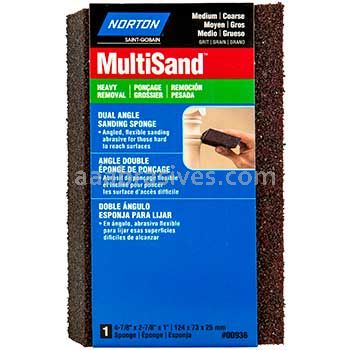 Norton 4-7/8 x 2-7/8 x 1 36/80 Crs/Med Dual Angle Drywall Sanding Sponges