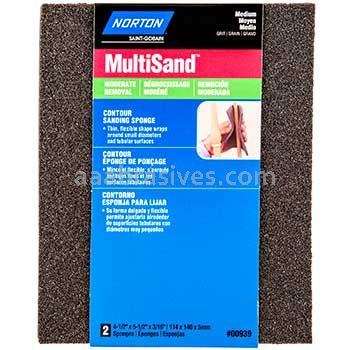 Norton 4-1/2 x 5-1/2 x 3/16 Medium 100 Contour Sanding Sponges