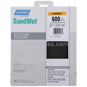 Norton 9 x 11 600-B Norton SandWet JobPack* T280 Sheets