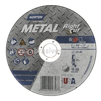 Norton 6 x .040 x 7/8 Metal Reinforced Type 01 Straight Wheels