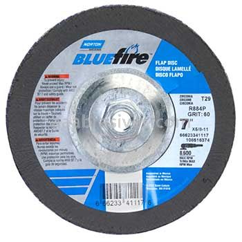 Norton 07660703206 7 x 5/8-11 60 Grit BlueFire T29 R860 Conical Flap Discs