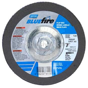 Norton 07660703207 7 x 5/8-11 80 Grit BlueFire T29 R860 Conical Flap Discs