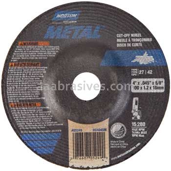 Norton 4 x .045 x 5/8 Metal Type 27 Depressed Center Wheels