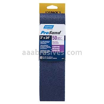 Norton 3 x 24 ProSand Cloth Portable Belt JobPack 50 Grit R831 ZA