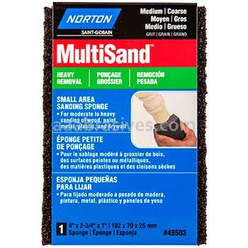 Norton 4 x 2-3/4 x 1 Crs/Med 60/80 Small Area General Purpose Sanding Sponges